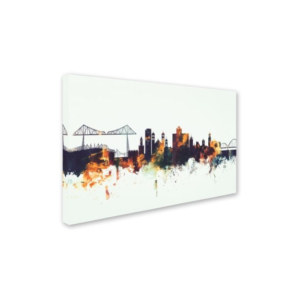 Michael Tompsett 'Middlesbrough England Skyline V' Canvas Art,16x24